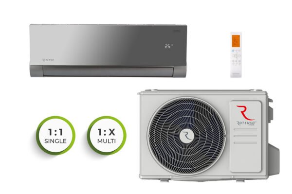 Rotenso Versu Mirror WiFi Klimaanlage 3,5 kW 35 m² – Bild 1